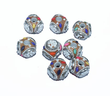 Handmade Kashmiri Beads use for jewelry makings, KASM-43-Per Packet of 25 Pcs / 17X20 MM