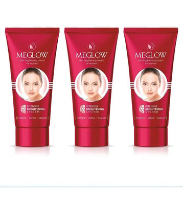 Meglow Skin Brightening Cream for Women it Hydrates and Evens Skin Tone ( Pack of 3 )