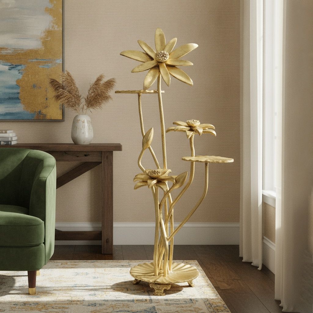 Brass Decorative Flower Showpiece, Height : 32 Inch (BSMAS1938 C) - Pooja Needs | Buy online on ZillyBuy