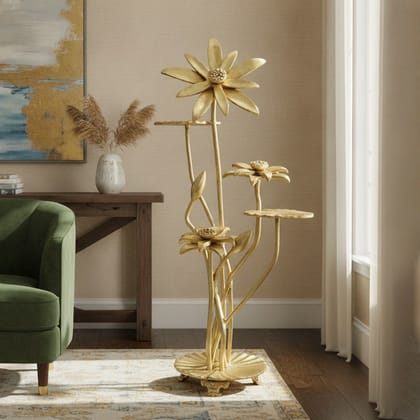Brass Decorative Flower Showpiece, Height : 32 Inch (BSMAS1938 C)