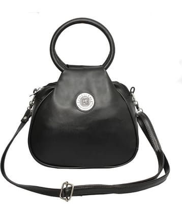 Leather Land Sling Bag Faux Leather Set of 1 ( Black )