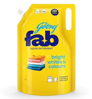 Godrej Fab Refill Pouch for Machine & Hand Wash 1 LITRE