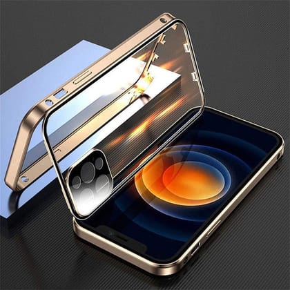iPhone Series New Generation Double Side Protection Magnetic Case-iPhone 13 Pro / Gold