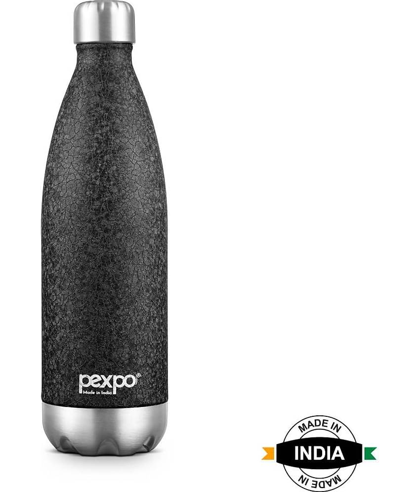 Pexpo 500ml 24 Hrs Hot and Cold ISI Certified Flask, Electro Vacuum insulated Bottle (Pack of 1, Black)