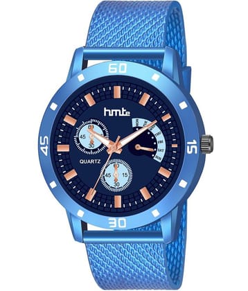 HMTe - Blue Leather Analog Men's Watch
