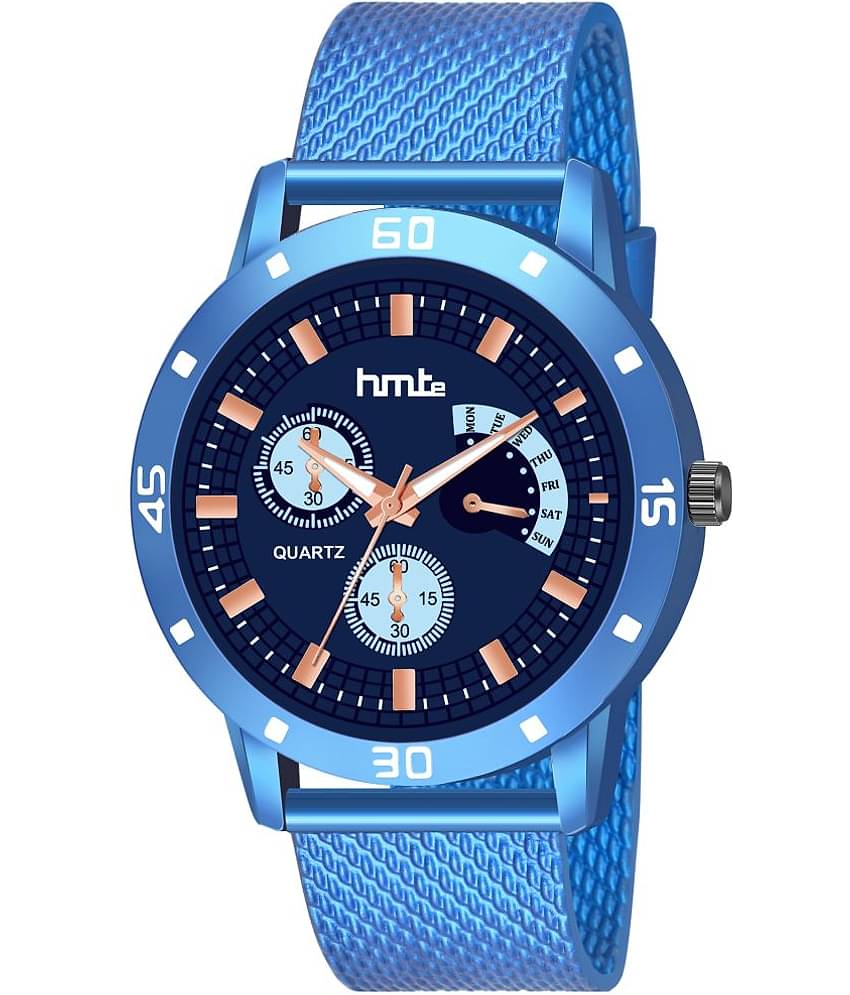 HMTe - Blue Leather Analog Men's Watch