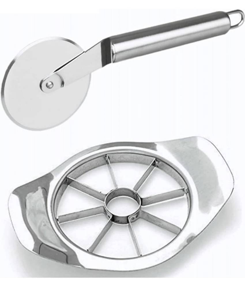 Analog Kitchenware Silver Stainless Steel Apple Cutter,Pizza Cutter ( Set of 1 )
