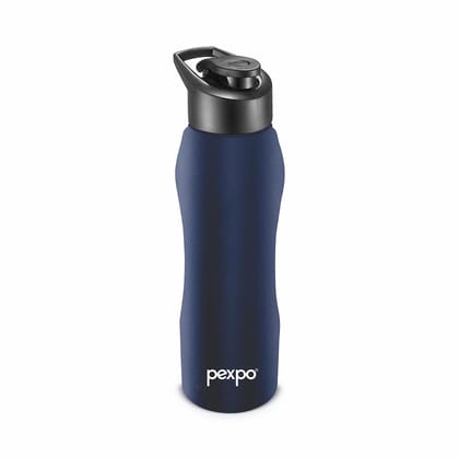 PEXPO Stainless Steel Sports/Fridge Water Bottle, 1000 ml, Denim Blue, Bistro | Wide Mouth & Leak-Proof Water Bottle