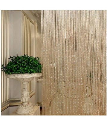 YUTIRITI Single Door Ring Rod Polyester Curtains Gold