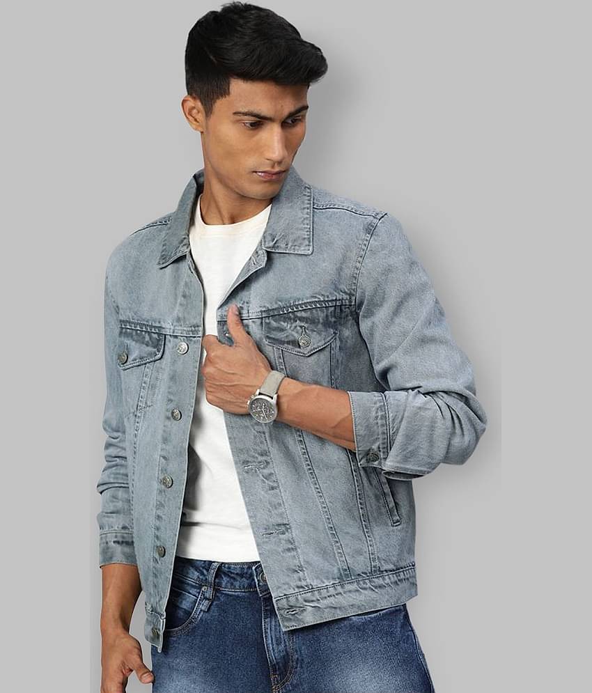 Urbano Fashion Grey Denim Jacket