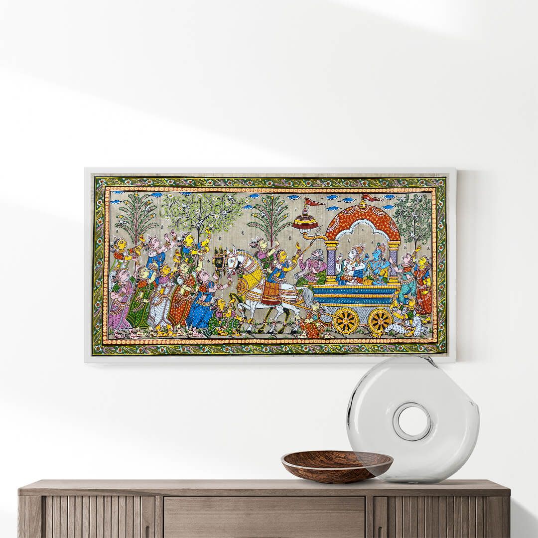 Mathura Vije Patta Tussar Painting