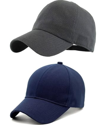 Zacharias - 100% Cotton Gray Men's Cap ( Pack of 2 )