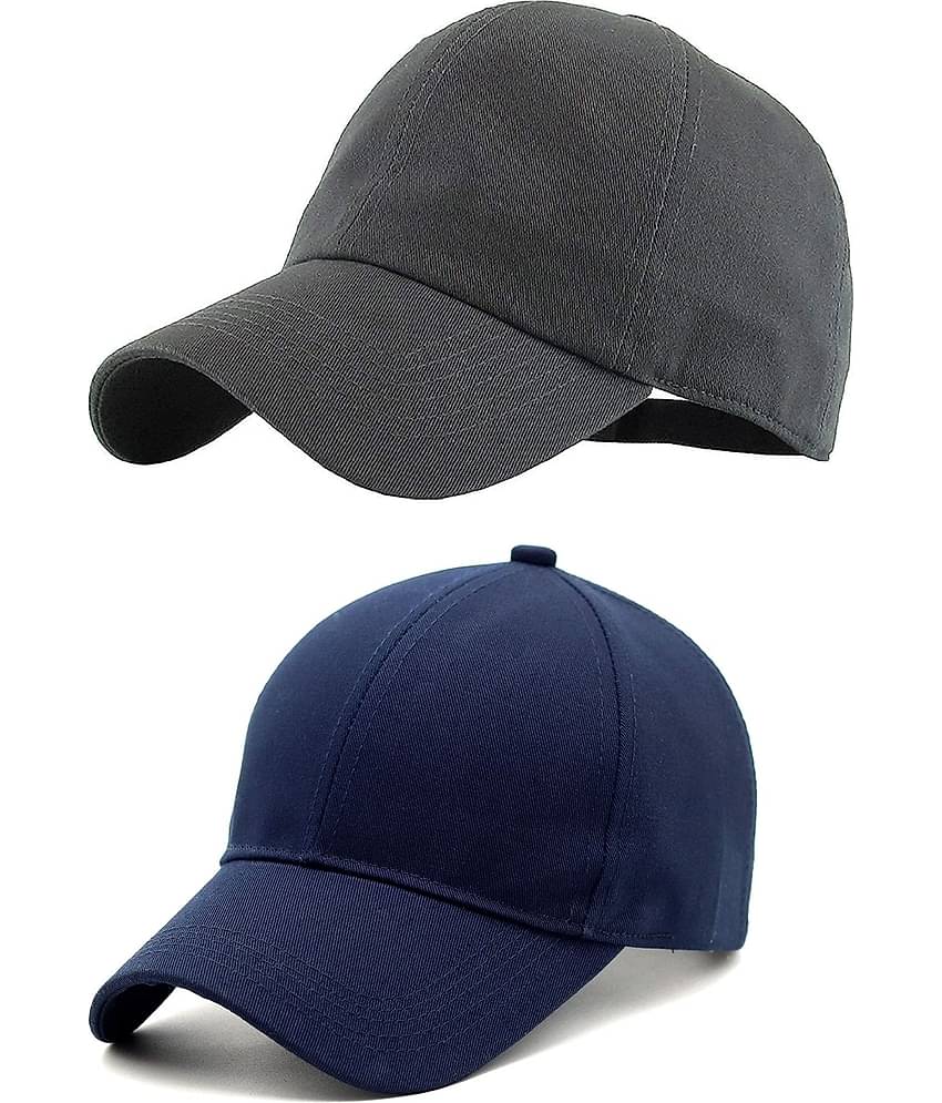 Zacharias - 100% Cotton Gray Men's Cap ( Pack of 2 )