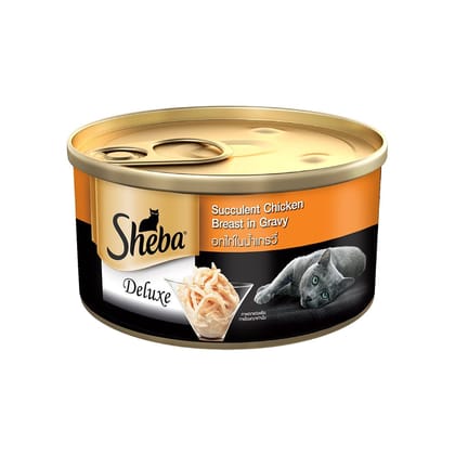 Sheba Deluxe Premium Succulent Chicken Breast in Gravy Adult (1 + Years) Wet Cat Food 85g Sheba Deluxe Premium Succulent Chicken Breast in Gravy Adult (1 + Years) Wet Cat Food 85g