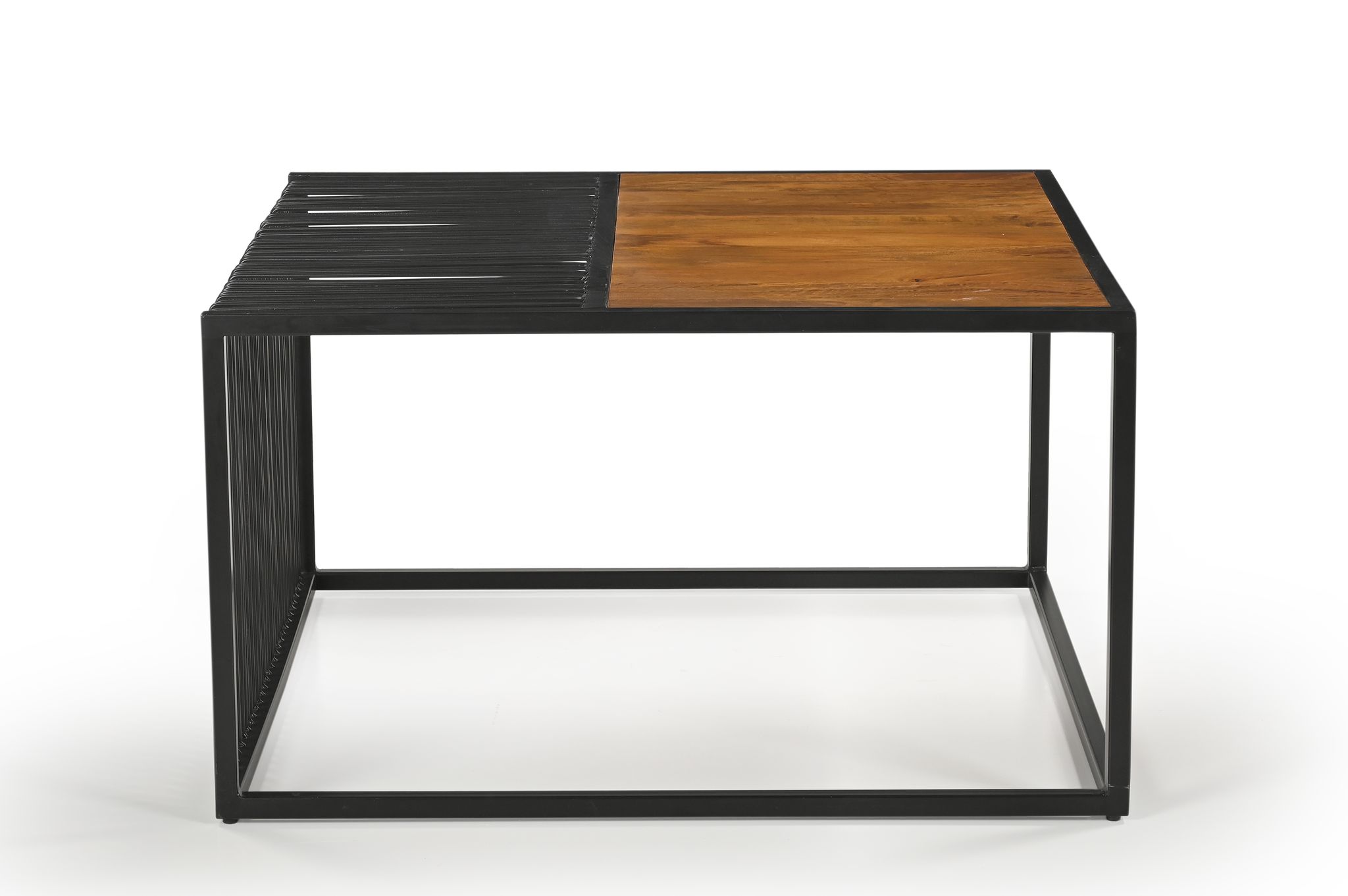 Wakeup India Solid Wood Center Table for Living Room | Choptic Wooden Coffee Table With Solid Wood and Metal Frame For Drawing Room ( Light Cherry Finish Colour, 1 Year Warranty )