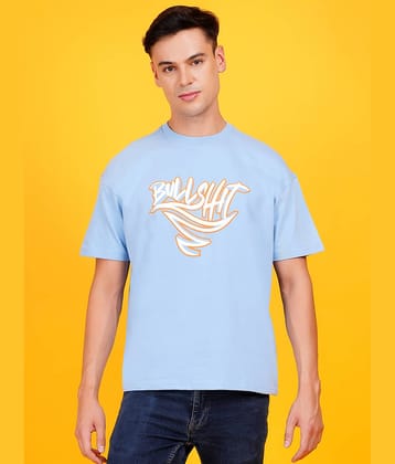 DAFABFIT Cotton Blend Oversized Fit Printed Half Sleeves Men's T-Shirt - Grey ( Pack of 1 )