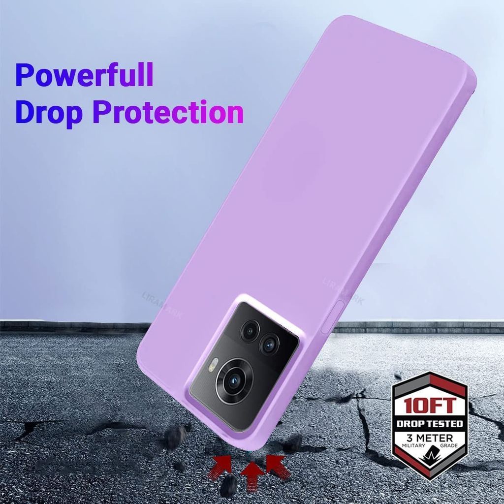 LIRAMARK Liquid Silicone Soft Back Cover Case for OnePlus 10R 5G / 1+10R 5G