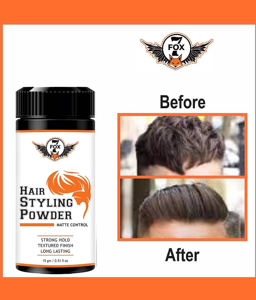 7 FOX Hair Styling Powder for High Volume,  Strong Hold Matte 15 gm