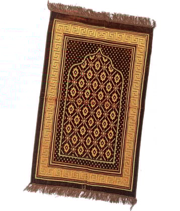 ALRAZA LOOMS Orange Single Anti-skid Velvet Prayer Mat ( 110 X 70 cm )