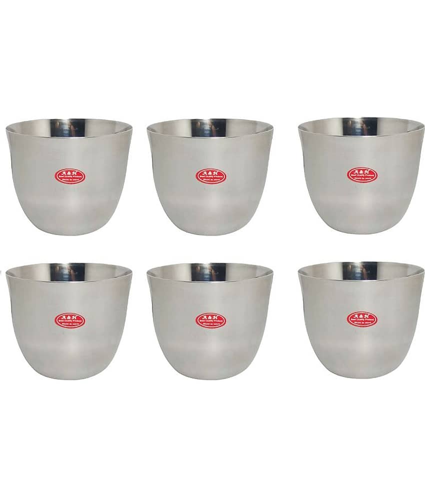 A & H ENTERPRISES 6 Pcs Stainless Steel Cereal Bowl 200 mL