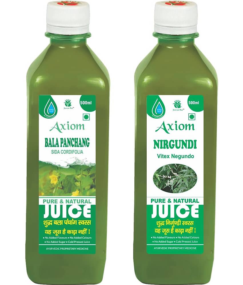 Axiom Bala Panchang Juice 500Ml + Nirgundi Juice 500Ml , Ayurvedic Juice(Pack Of 2)