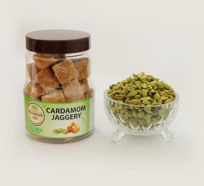 The Gudwala Jaggery | Pure & Natural, No Chemicals | Organic Immunity Booster Sweetener (Pack Of 1, Cardamom Jaggery Infusion)