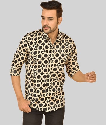 QuaClo - Cream Cotton Blend Regular Fit Men's Casual Shirt ( Pack of 1 )