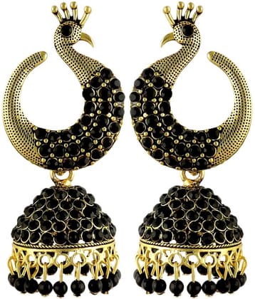 FASHION FRILL - Black Jhumki ( Pack of 1 )