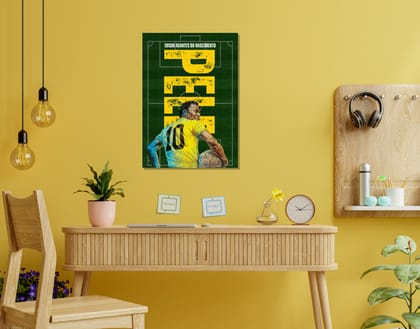 "Pele: Brazil"- Shiny & Sturdy Metallic Poster  Art That Pops & Sticks-A3