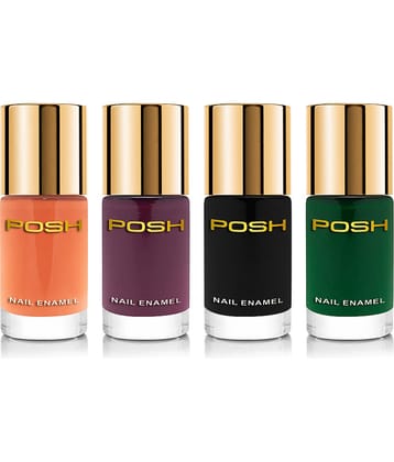 Posh - Multi Glossy Nail Polish ( Pack of 4 )