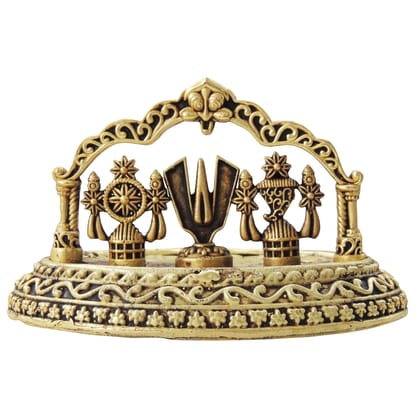 Brass Shankh Chakra God Idol | Vishnu Symbol Decor, Height : 2 Inch (BSMAS1731 B)