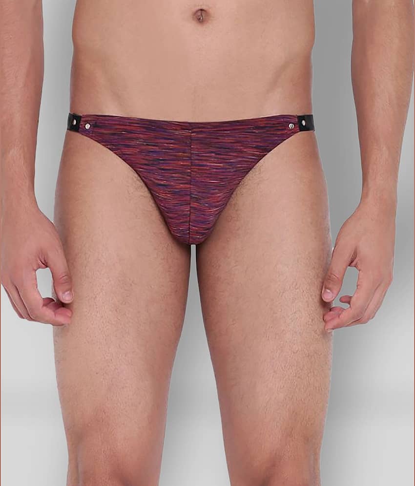 La Intimo Pack of 1 Polyester Thongs For Men's ( Multicolor )