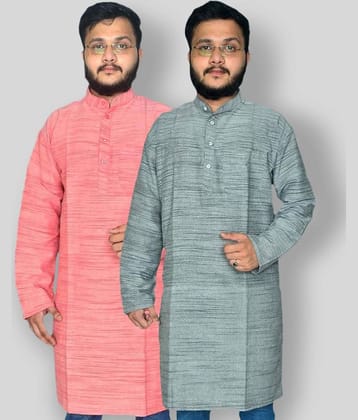DESHBANDHU DBK - Multicolor Cotton Men's Regular Kurta ( Pack of 2 )