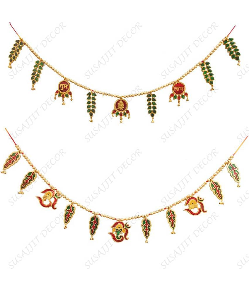 Susajjit Decor Toran/ Bandarwar white metal/ Aluminium Door Hanging Multi - Pack of 2