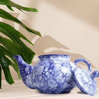 Saras aajeevika Khurja Pottery Handmade Ceramic Round Tea Pot
