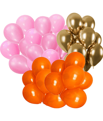 Jolly Party  Pink  ,Orange ,Golden , Color Metallic latex balloons for birthday Party decoration 51