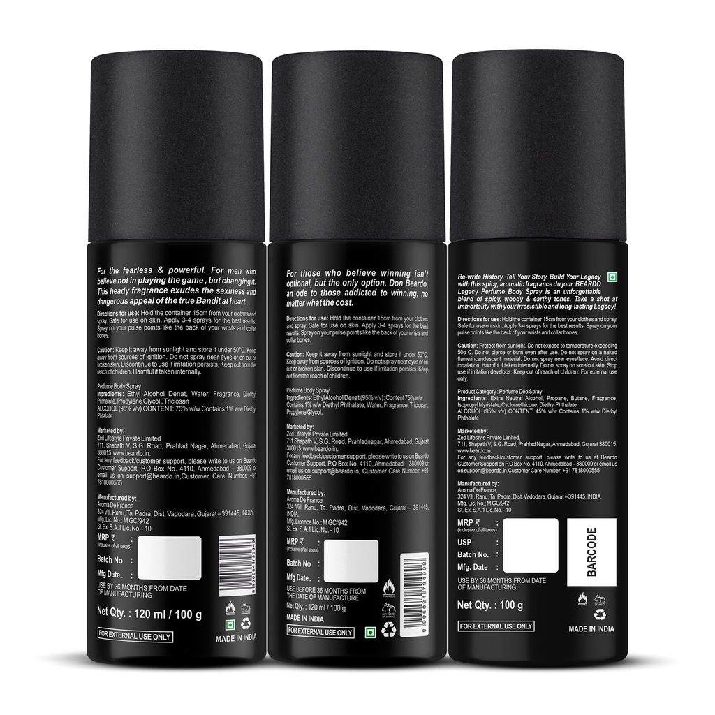 Beardo Iconic Perfume Body Spray Trio