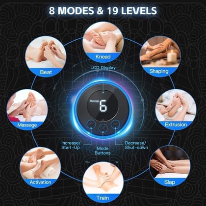 Electric EMS Foot Massager Machine with Pulse – Foot Circulation Stimulator & Deep Tissue Shiatsu Massager for Pain Relief