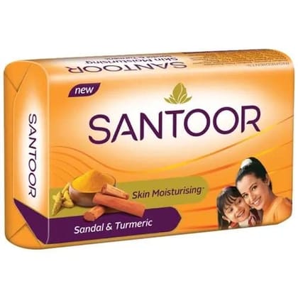 Santoor Sandal & Turmeric Bathing Soap, 100 g (Pack of 4)