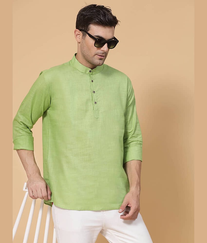 allan peter Green Cotton Men's Regular Kurta ( Pack of 1 )