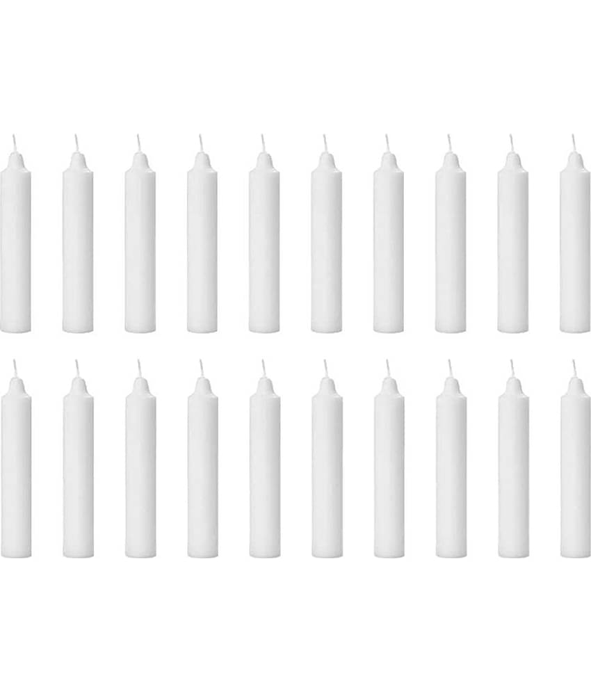 PROSPERRO LUMO - Off White Unscented Pillar Candle 10 cm ( Pack of 20 )