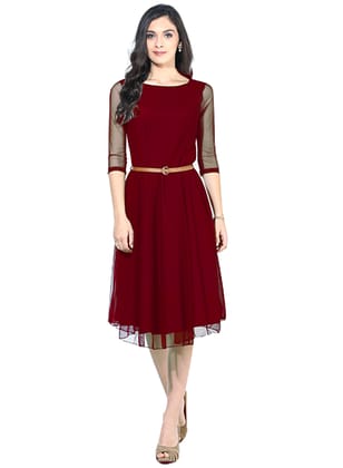 Fancy Designer Maroon Moonlight  Dress