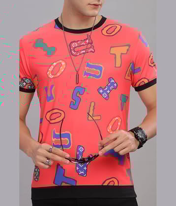 FABRIPPLE Polyester Regular Fit Printed Half Sleeves Men's Round T-Shirt - Multicolor ( Pack of 1 )