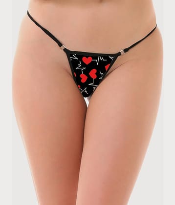 Finian Pack of 1 Poly Cotton Printed Women's G-Strings ( Multi Color )