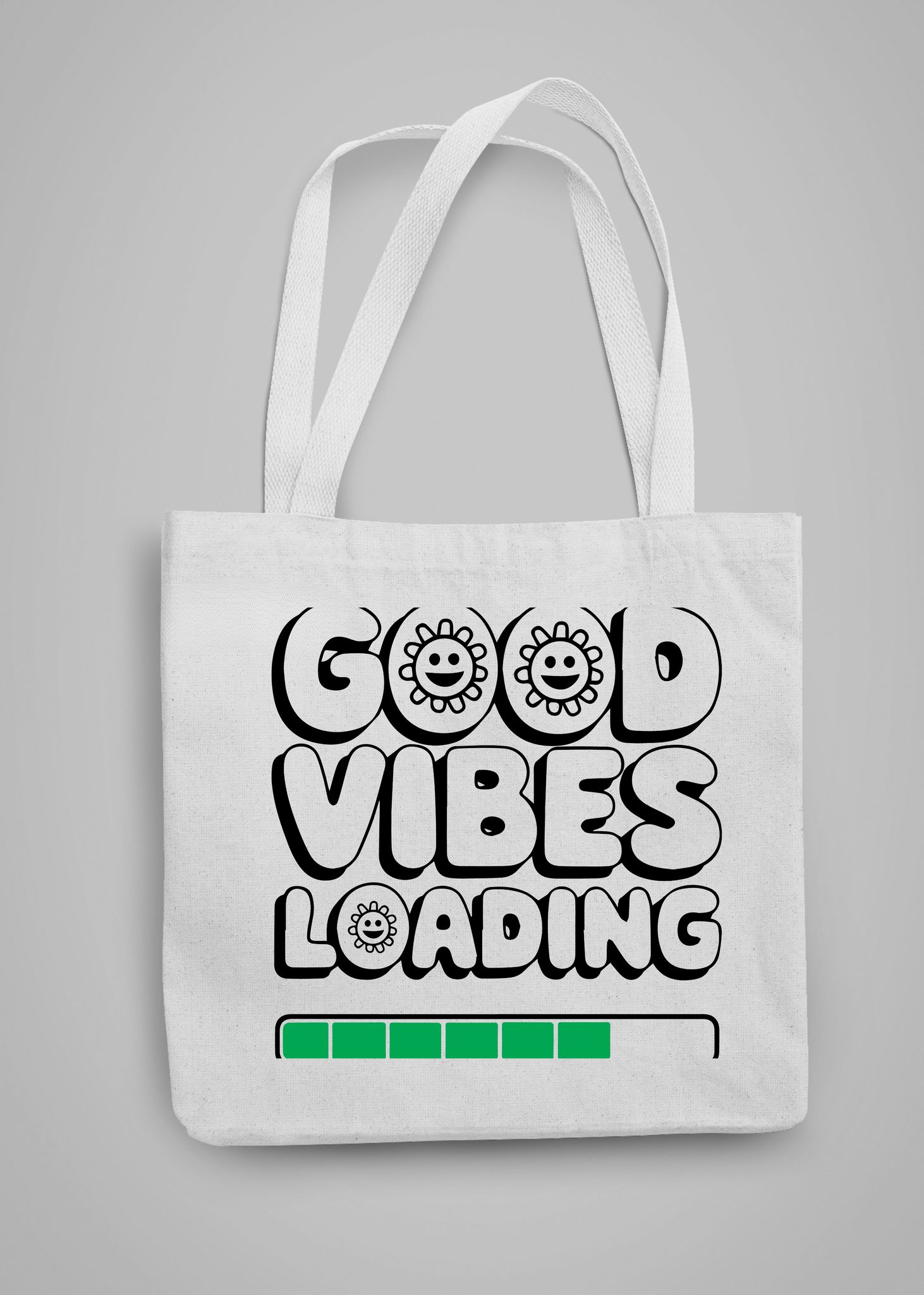 Good vibes loading by MIGA carry Bags-White