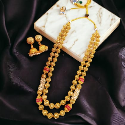 Multi Layered Pearl necklace with Bracelet