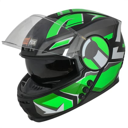 H4 Air Speed Matt Green Smart Bluetooth Full-face Double Visor Helmet M-58