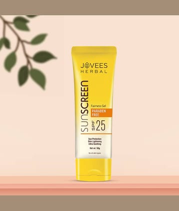 Jovees Herbal Fairness gel Sunscreen SPF 25 Oily & Combination Skin 50g (Pack of 1)