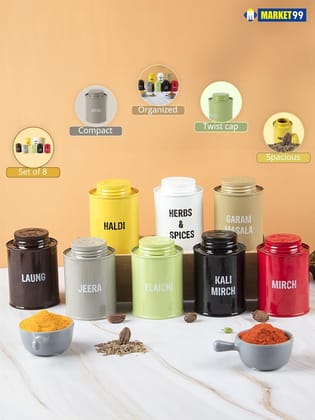 Spice Jar Set Of 8 (Each 250 Ml)