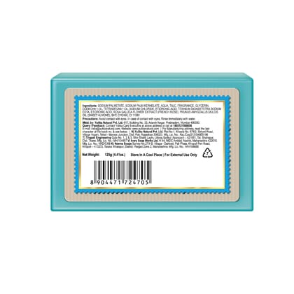 Nisha Mint Body Cleansing Bar 125g, Dermatologically Tested Soap for All Skin Types, Paraben Free Bathing Soap